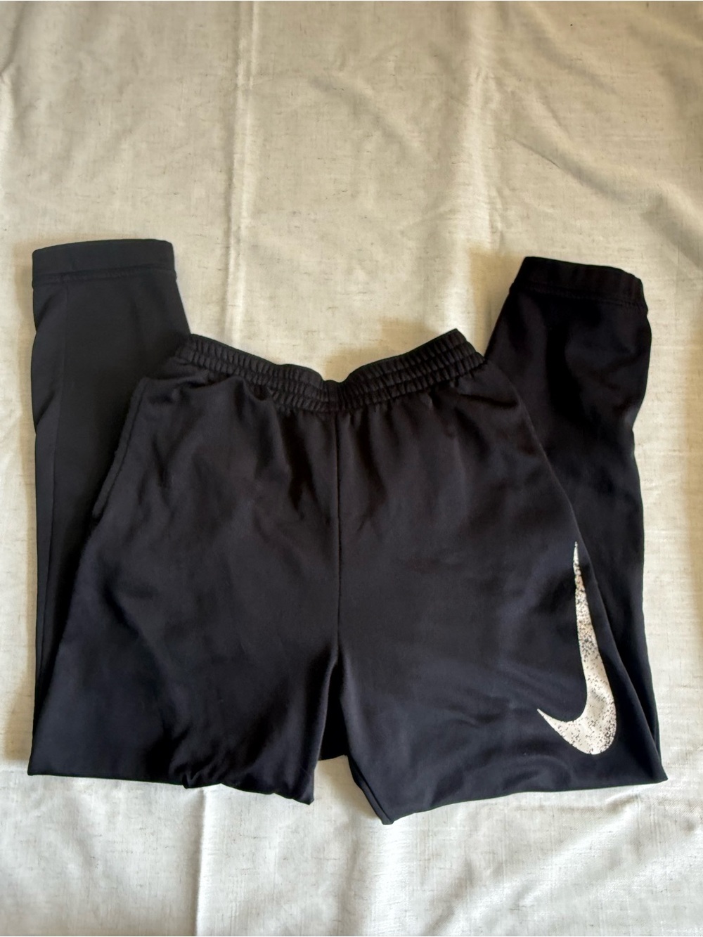 Nike Black Youth Sweatpants with White Swoosh Accent
